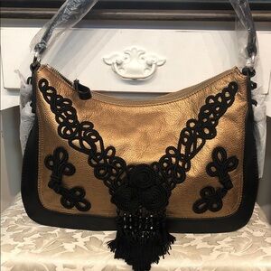 Elegant Vintage Gold and Black Women's Bag